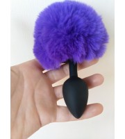 Purple Bunny Tail Anal Plug 