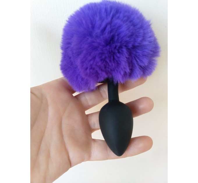 Purple Bunny Tail Anal Plug 