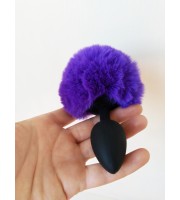 Purple Bunny Tail Anal Plug 