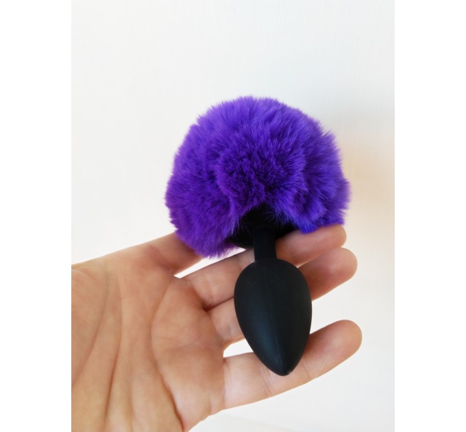 Purple Bunny Tail Anal Plug 