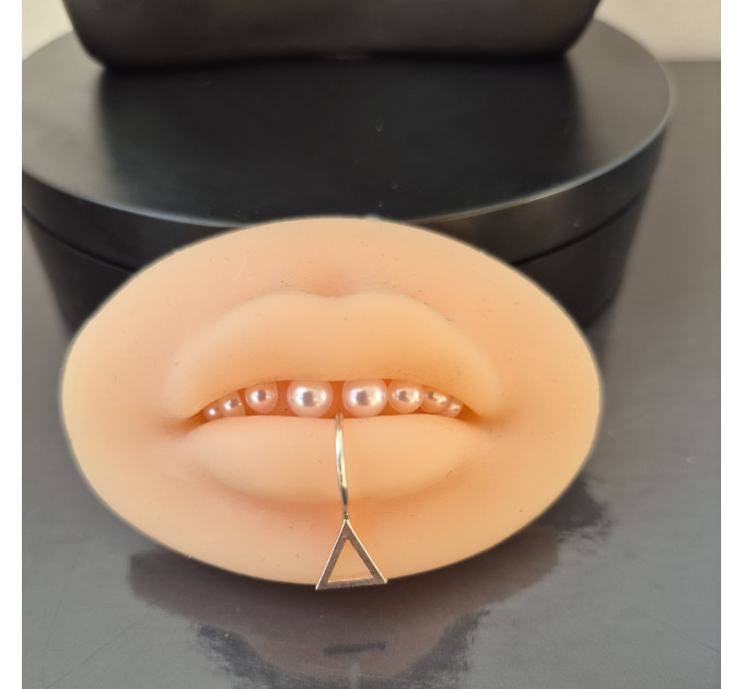 Triangle Lip Cuff – Handmade Sterling Silver Fake Lip Ring, No Piercing Needed