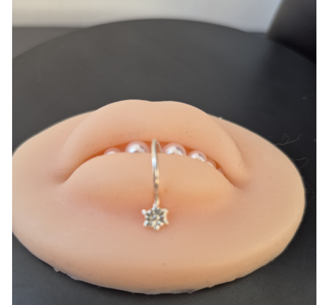 Handmade Silver Fake Lip Ring No Piercing