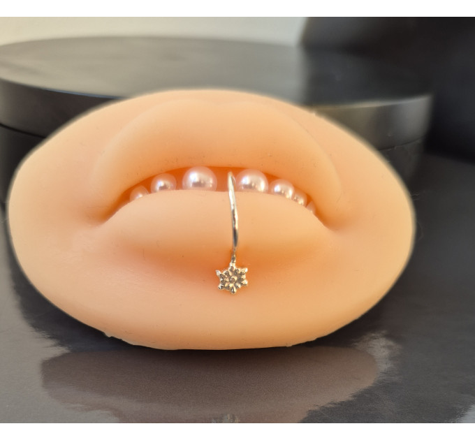 Handmade Silver Fake Lip Ring No Piercing