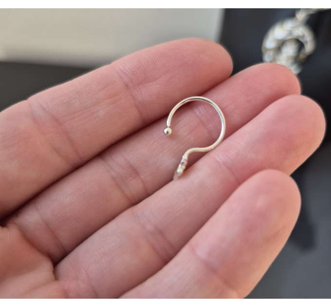 Handmade Silver Fake Lip Ring No Piercing