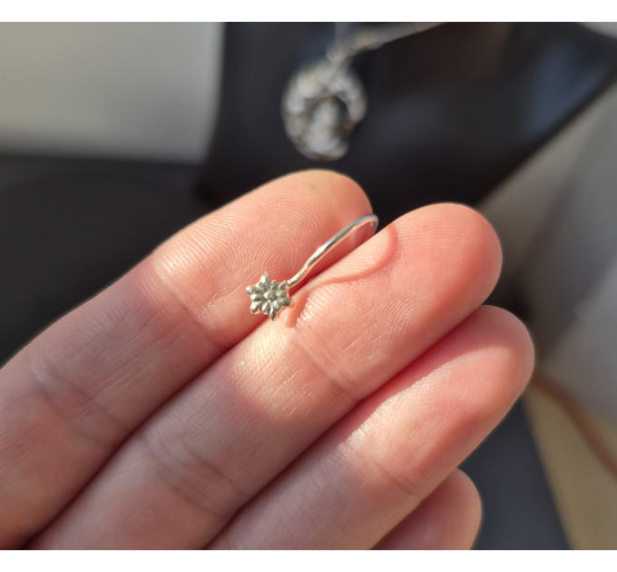 Handmade Silver Fake Lip Ring No Piercing