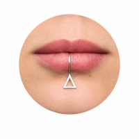Triangle Lip Cuff — Fake Lip Ring, No Piercing, Sterling Silver