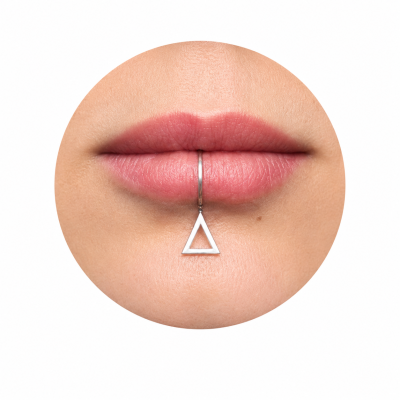 Triangle Lip Cuff — Fake Lip Ring, No Piercing, Sterling Silver