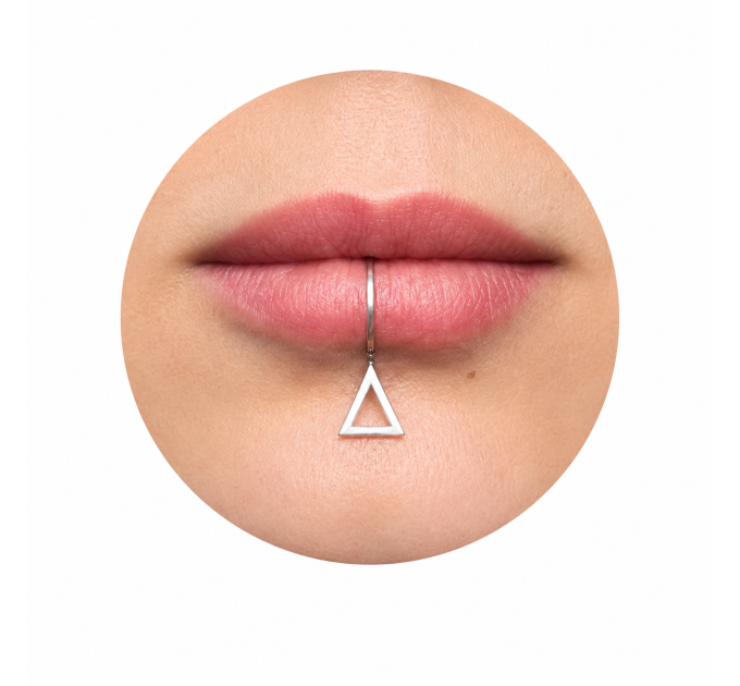 Triangle Lip Cuff – Handmade Sterling Silver Fake Lip Ring, No Piercing Needed