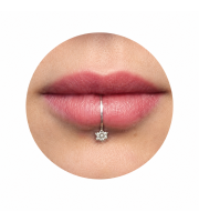 Handmade Silver Fake Lip Ring No Piercing Flower Lip Cuff