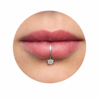 Handmade Silver Fake Lip Ring No Piercing Flower Lip Cuff