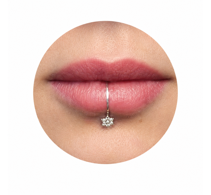 Handmade Silver Fake Lip Ring No Piercing