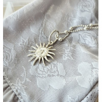 Handmade Silver Sun Pendant Necklace – Sterling Silver with 45cm Chain