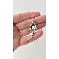 Handmade Sterling Silver Fertilization Pendant – Egg Cell & Sperm Symbol Necklace