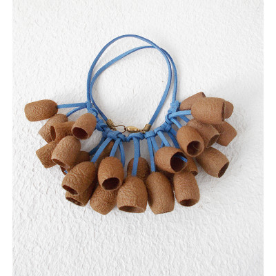 Brown Silk Necklace – Silkworm Cocoon Necklace, Naturally Dyed, Lightweight Handmade Jewelry