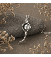 Handmade Sterling Silver Fertilization Pendant – Egg Cell & Sperm Symbol Necklace