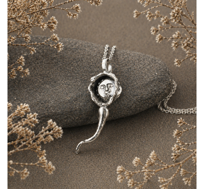 Sterling Silver Fertilization Pendant | Conceptual Egg Cell Necklace – SilverBuds
