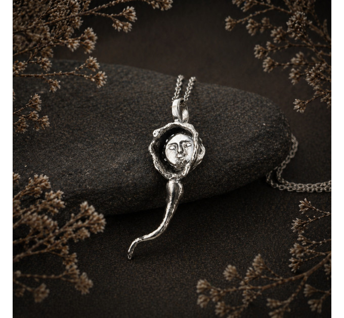 Sterling Silver Fertilization Pendant | Conceptual Egg Cell Necklace – SilverBuds