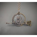 Wire wrapped Cat pendant - Sterling silver and brass