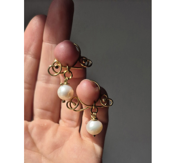 Handmade Brass Non-Piercing Nipple Clamps with White Pearls