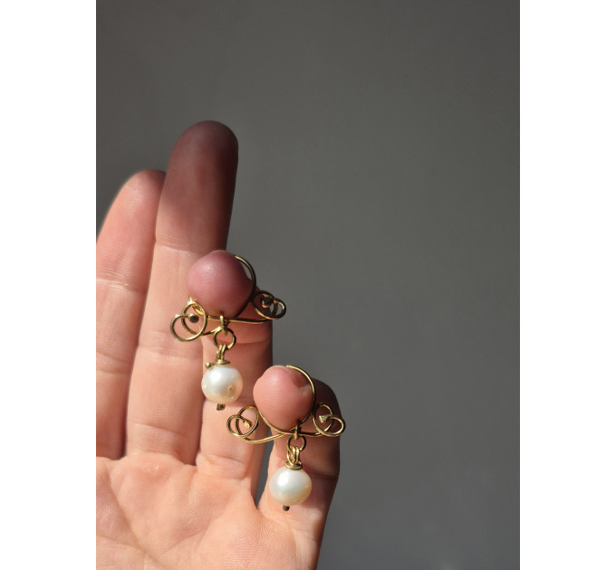 Handmade Brass Non-Piercing Nipple Clamps with White Pearls