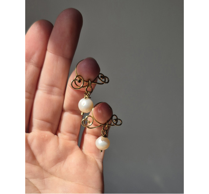 Handmade Brass Non-Piercing Nipple Clamps with White Pearls