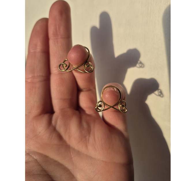 Handmade Brass Non-Piercing Nipple Rings with Swirl Loops (Pair)