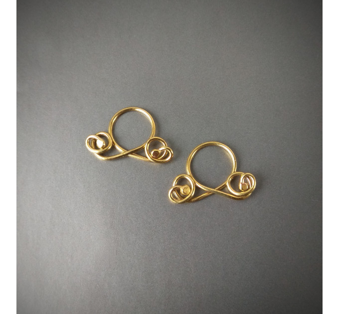 Handmade Brass Non-Piercing Nipple Rings with Swirl Loops (Pair)