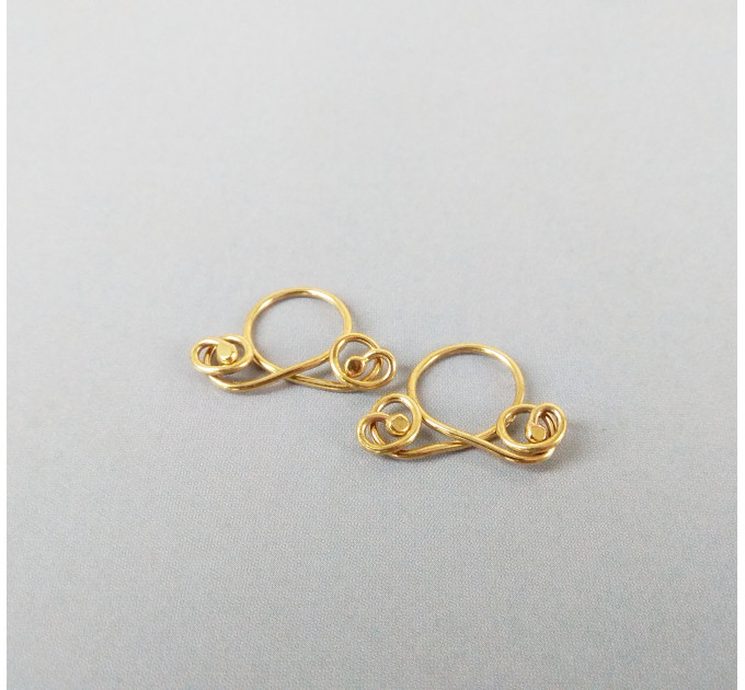 Handmade Brass Non-Piercing Nipple Rings with Swirl Loops (Pair)