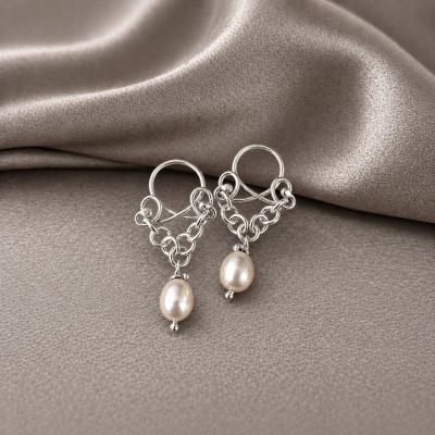 Handmade Nipple clamps Non Piercing Nipple Rings with pech sea pearls