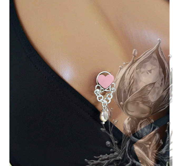 Handmade Nipple clamps Non Piercing Nipple Rings with pech sea pearls