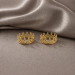 Handmade Brass Crown Fake Nipple Rings – Adjustable Royal Style