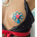 Blue Flower Fake Nipple Rings – Handmade Adjustable Non-Piercing Aluminum Body Jewelry