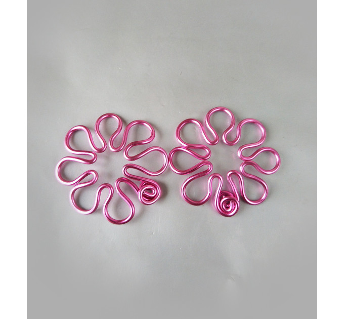 Pink Flower Fake Nipple Rings – Handmade Adjustable Non-Piercing Aluminum Body Jewelry