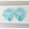 Blue Flower Fake Nipple Rings – Handmade Adjustable Non-Piercing Aluminum Body Jewelry