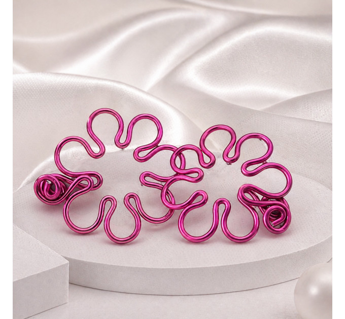 Pink Flower Fake Nipple Rings – Handmade Adjustable Non-Piercing Aluminum Body Jewelry