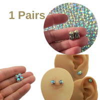 Fake Nipple Piercing with Rainbow Crystal 5mm – Magnetic Stainless Steel Nipple Jewelry