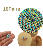 Magnetic Fake Nipple Rings Set of 10 Pairs | Rainbow Crystal Value Bundle – SilverBuds