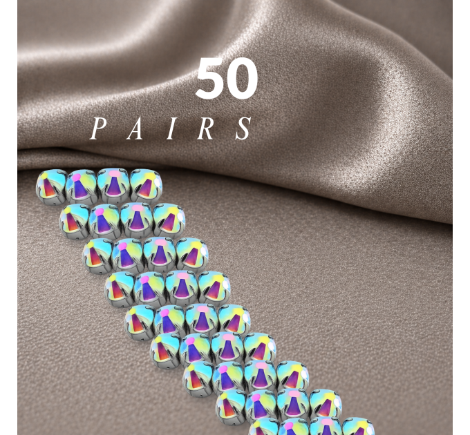 50 Pairs Magnetic Nipple Rings Rainbow Crystal Value Pack