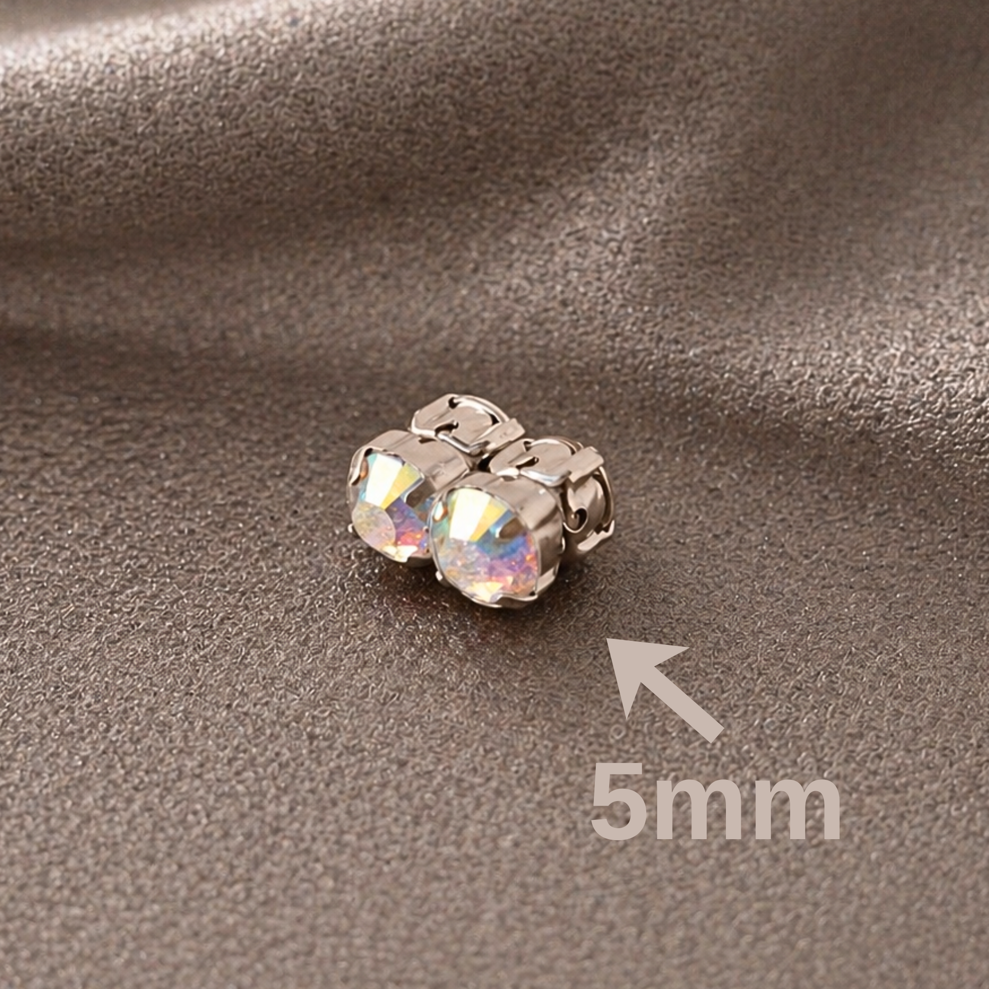 Fake Magnetic Nipple Piercing with Rainbow Crystal – 5mm — Image 5 of 10