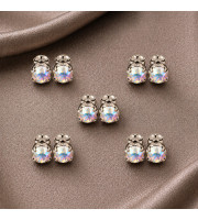 Magnetic Fake Nipple Rings Set of 5 Pairs with Rainbow Crystals – Value Bundle