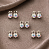 Magnetic Fake Nipple Rings Set of 5 Pairs with Rainbow Crystals – Value Bundle