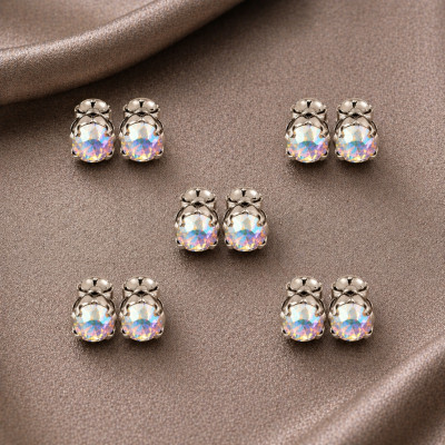 Magnetic Fake Nipple Rings Set of 5 Pairs with Rainbow Crystals – Value Bundle