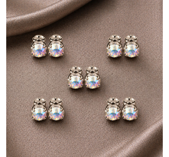 Magnetic Fake Nipple Rings Set – 5 Pairs Rainbow Crystal Non-Piercing Jewelry