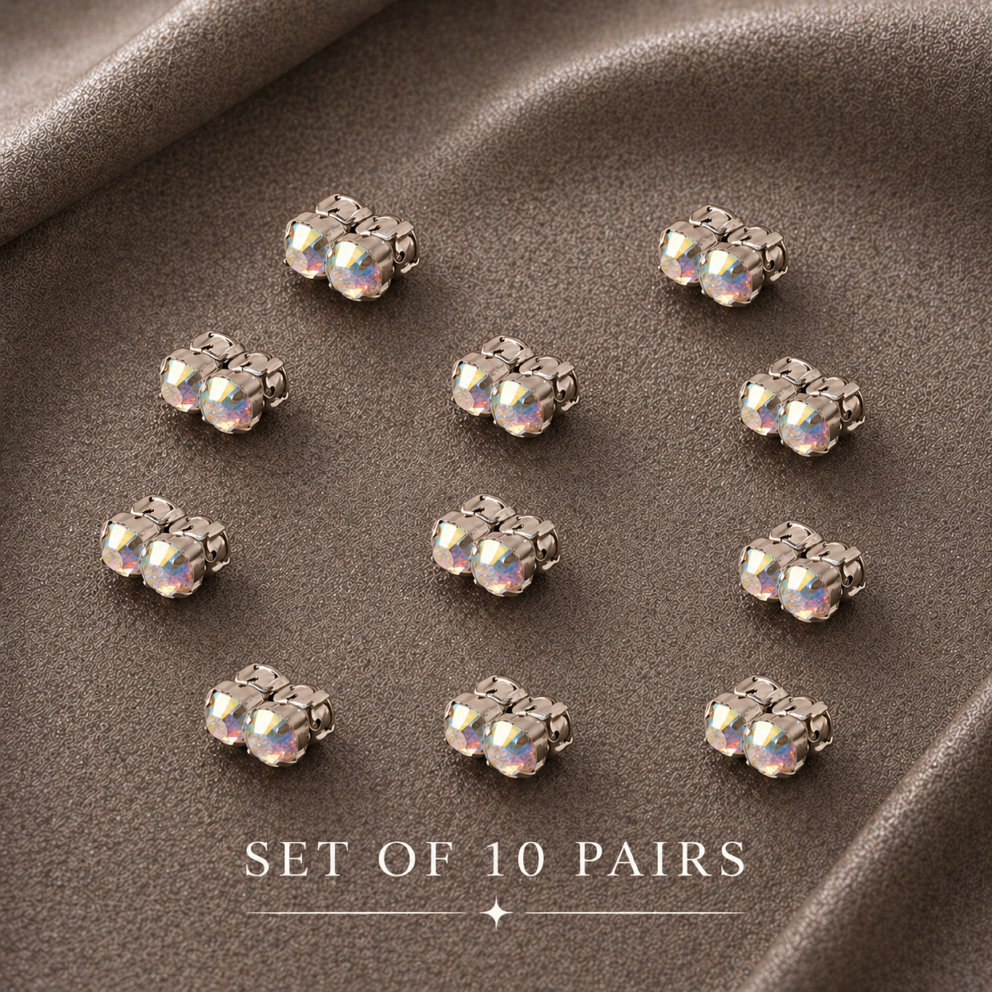 Magnetic Fake Nipple Rings Set of 10 Pairs | Rainbow Crystal Value Bundle – SilverBuds — Image 6 of 8