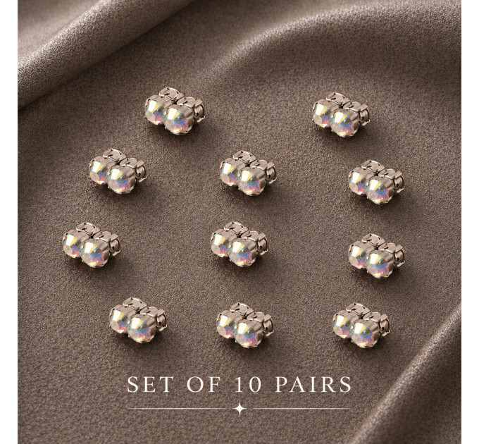 Magnetic Fake Nipple Rings Set of 10 Pairs | Rainbow Crystal Value Bundle – SilverBuds