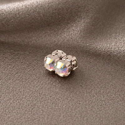 Fake Nipple Piercing with Rainbow Crystal 5mm – Magnetic Stainless Steel Nipple Jewelry
