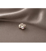 Fake Nipple Piercing with Rainbow Crystal 5mm – Magnetic Stainless Steel Nipple Jewelry