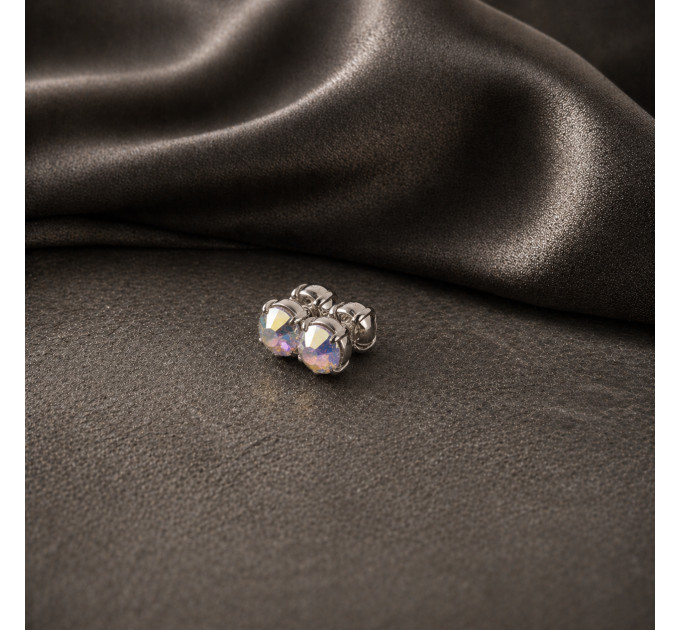 Fake Magnetic Nipple Piercing with Rainbow Crystal – 5mm