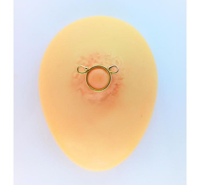 Handmade Brass Non-Piercing Nipple Rings with Side Loops (Pair)