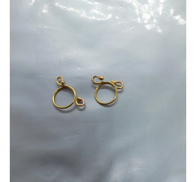 Handmade Brass Non-Piercing Nipple Rings with Side Loops (Pair)